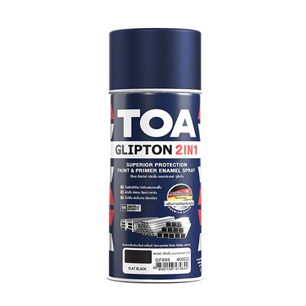 สีสเปรย์ TOA GLIPTON 2IN1 GF888 400 ซีซี สีดำด้าน