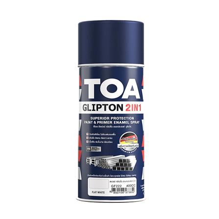 สีสเปรย์ TOA GLIPTON 2IN1 GF222 400 ซีซี สีขาวด้าน_0