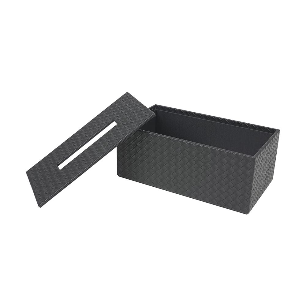 กล่องทิชชูแผ่น PVC KECH WEAVE สีดำ