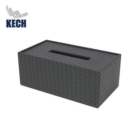 กล่องทิชชูแผ่น PVC KECH WEAVE สีดำ