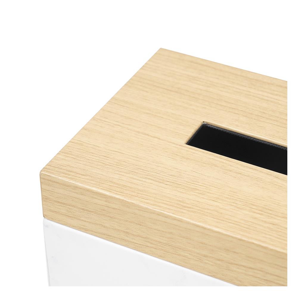 กล่องทิชชูแผ่น PVC KECH MINIMAL MARBLE สีเบจ