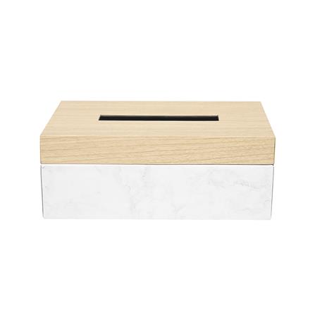 กล่องทิชชูแผ่น PVC KECH MINIMAL MARBLE สีเบจ_2