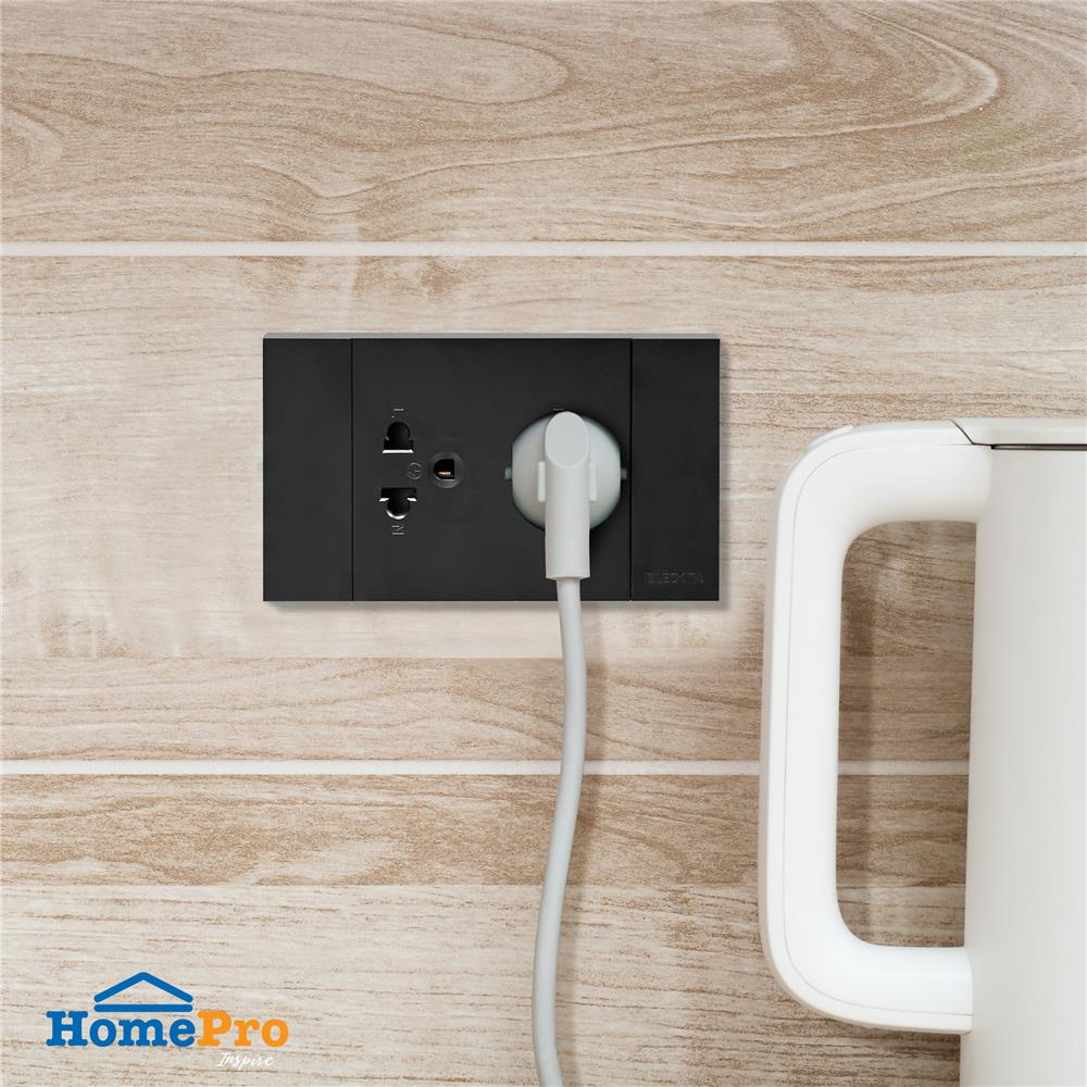 ชุดเต้ารับคู่ 3 ขากลมแบน ELECKTA VERVE สีดำ