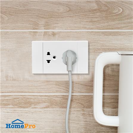 ชุดเต้ารับคู่ 3 ขากลมแบน ELECKTA VERVE สีขาว_4