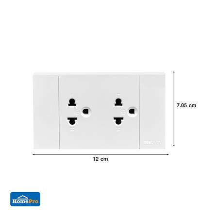 ชุดเต้ารับคู่ 3 ขากลมแบน ELECKTA VERVE สีขาว_5