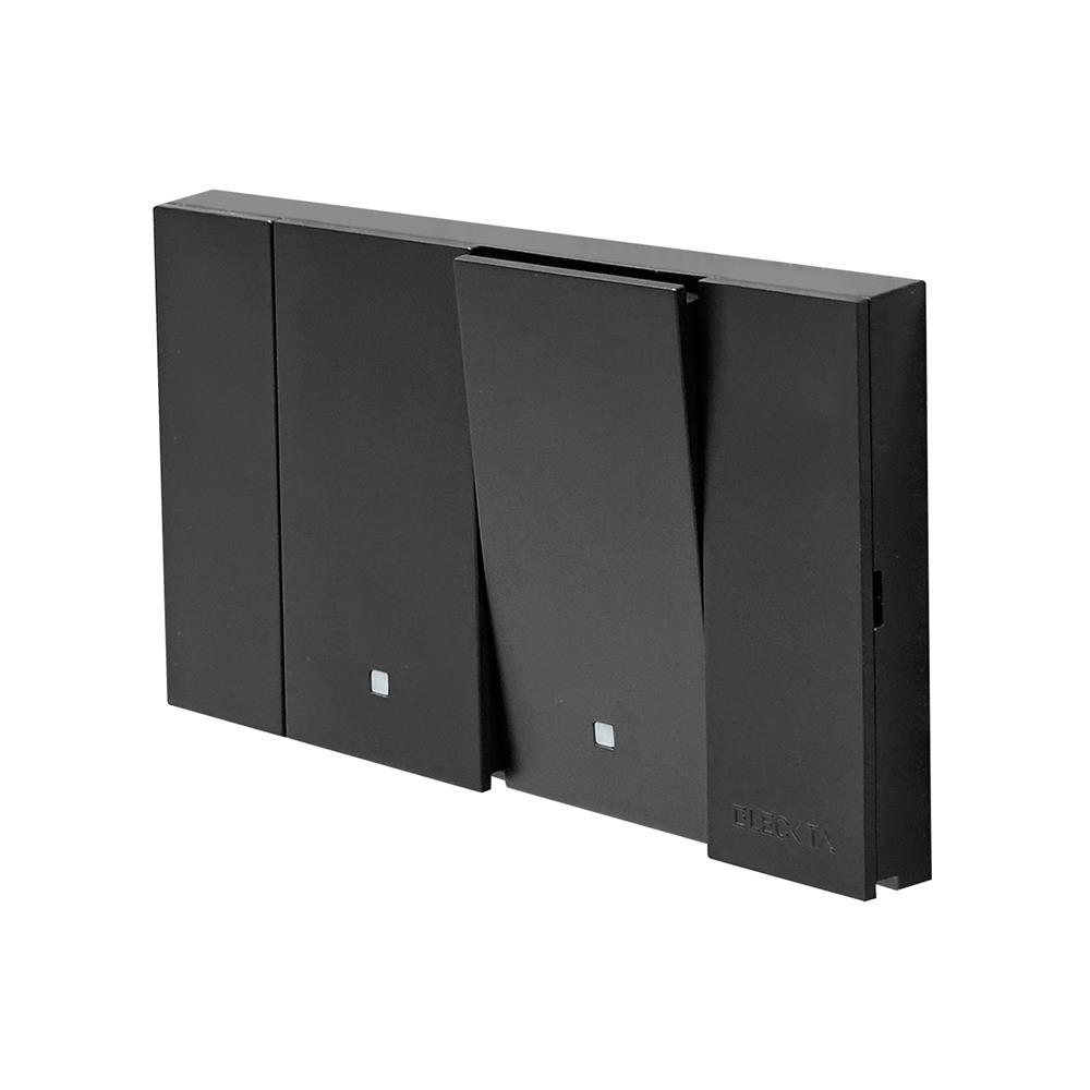 ชุดสวิตช์ 1 ทาง 2 ช่อง ELECKTA VERVE สีดำ