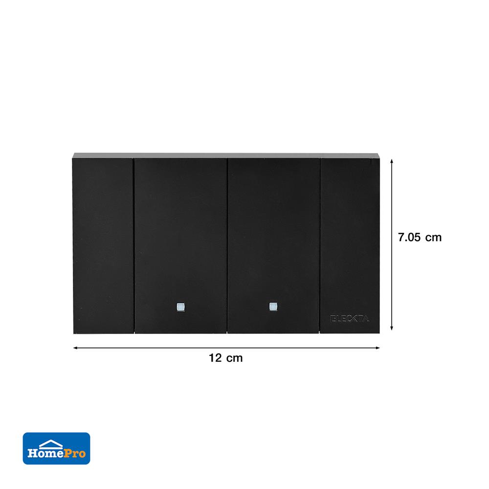 ชุดสวิตช์ 1 ทาง 2 ช่อง ELECKTA VERVE สีดำ