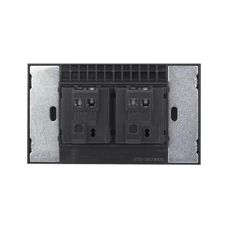 ชุดสวิตช์ 1 ทาง 2 ช่อง ELECKTA VERVE สีดำ_4