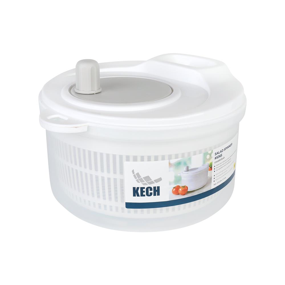 ตะกร้าล้างผักแบบมือหมุน KECH VEGGI สีขาว/เทา_1