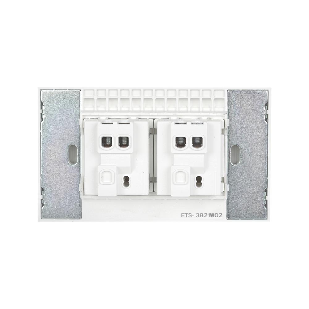 ชุดสวิตช์ 1 ทาง 2 ช่อง ELECKTA VERVE สีขาว