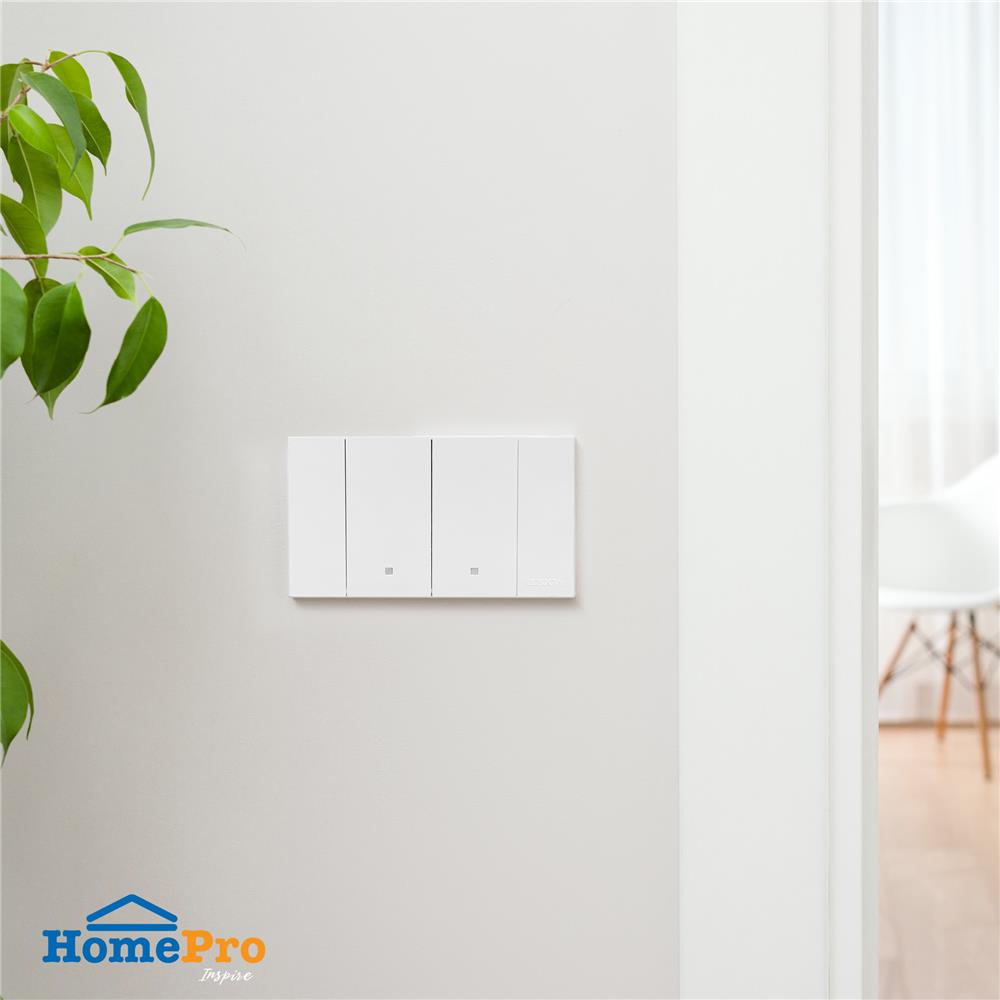 ชุดสวิตช์ 1 ทาง 2 ช่อง ELECKTA VERVE สีขาว