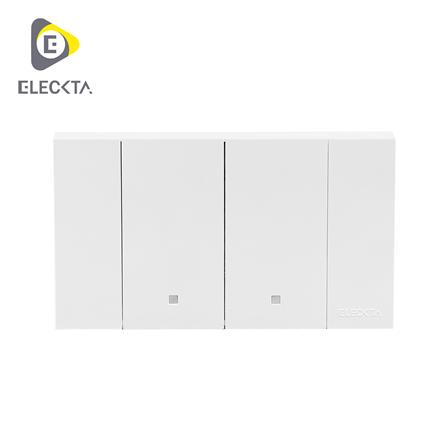 ชุดสวิตช์ 1 ทาง 2 ช่อง ELECKTA VERVE สีขาว