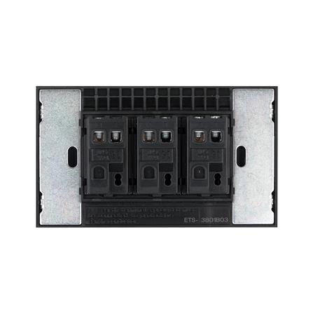 ชุดสวิตช์ 1 ทาง 3 ช่อง ELECKTA VERVE สีดำ_4