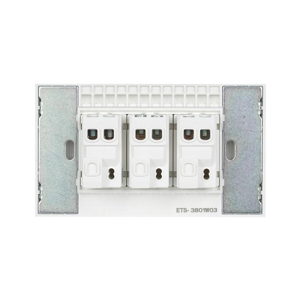 ชุดสวิตช์ 1 ทาง 3 ช่อง ELECKTA VERVE สีขาว