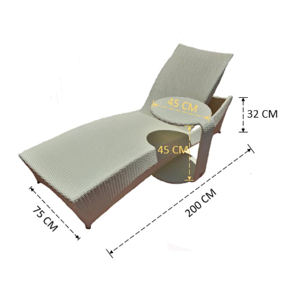 เตียงริมสระ IVY WHALE SUNBED SB024 สีขาว