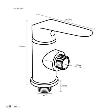 วาล์วฝักบัว 1 ทาง RASLAND RA C311-C101_1
