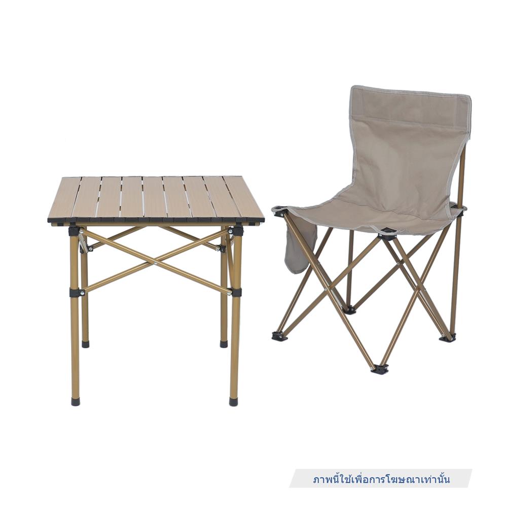 โต๊ะพับเหล็กตั้งแคมป์ SPRING LIGHT WOOD 50 ซม. สีน้ำตาลอ่อน