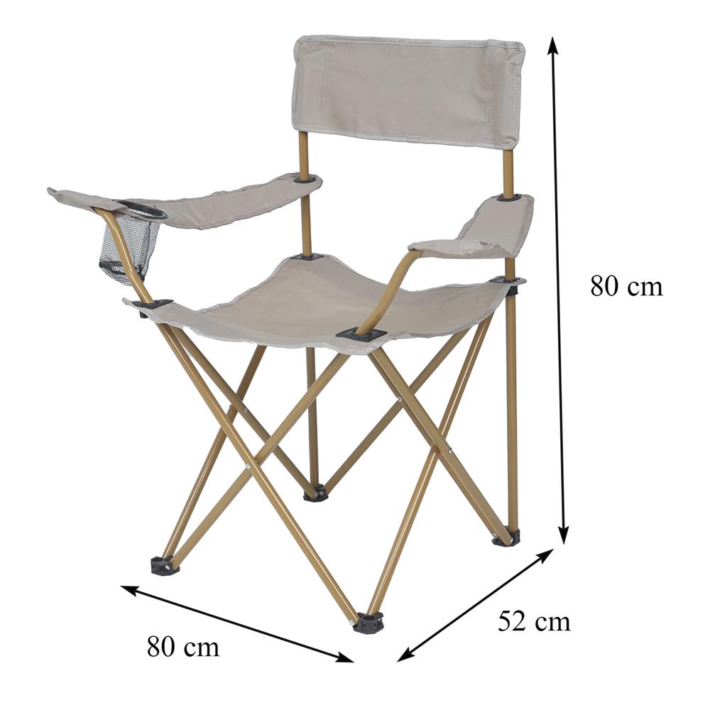 เก้าอี้พับตั้งแคมป์ SPRING LIGHT WOOD 80x52 ซม. สีครีม