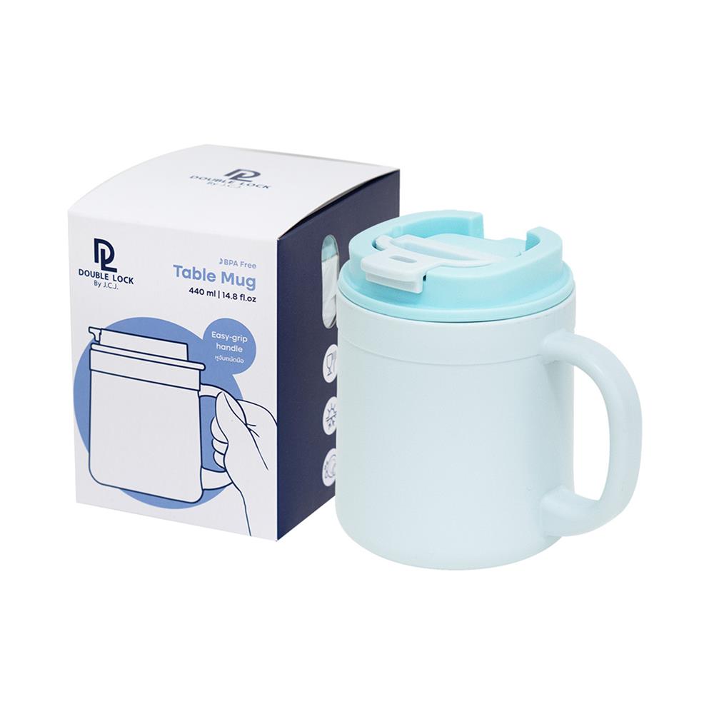 แก้วน้ำมีฝา 0.44 ลิตร DOUBLE LOCK TABLE MUG NO.1805 สีฟ้า