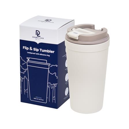 แก้วน้ำมีฝา 0.6 ลิตร DOUBLE LOCK FLIP&SIP NO.1802 สีเบจ_2