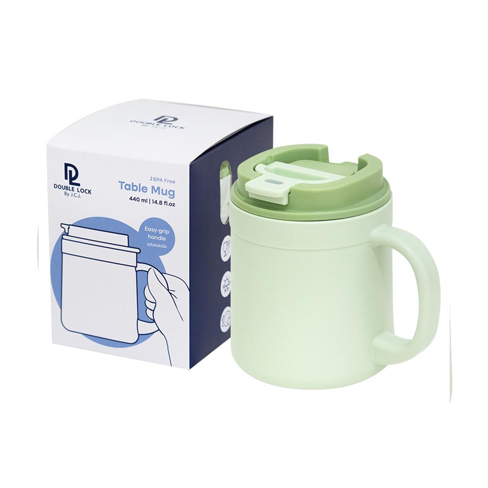 แก้วน้ำมีฝา 0.44 ลิตร DOUBLE LOCK TABLE MUG NO.1805 สีเขียว