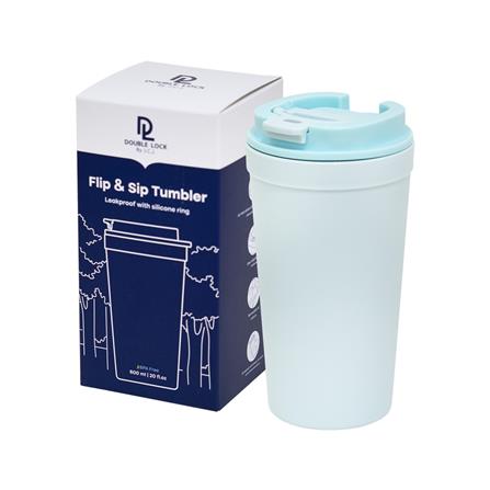 แก้วน้ำมีฝา 0.6 ลิตร DOUBLE LOCK FLIP&SIP NO.1802 สีฟ้า_2