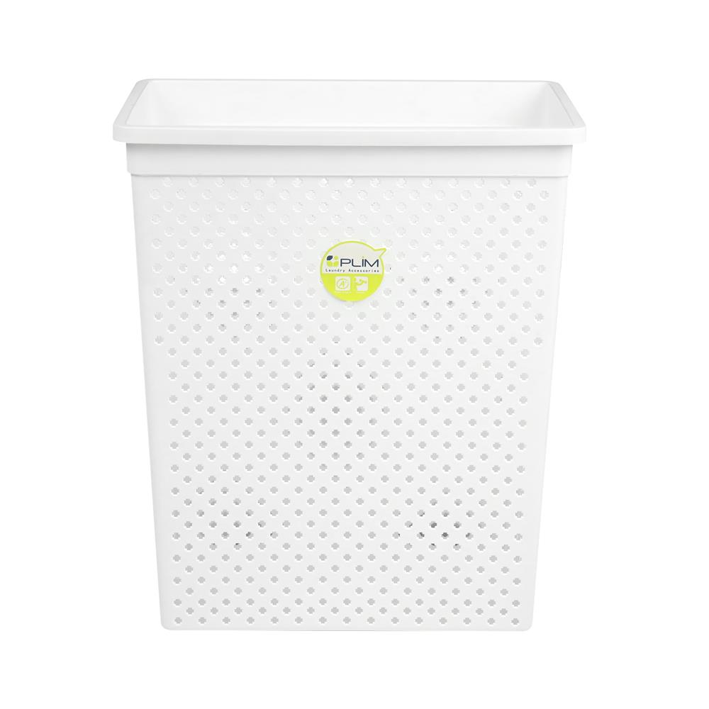 ตะกร้าผ้าเหลี่ยมสูง PLIM 14889 สีขาว