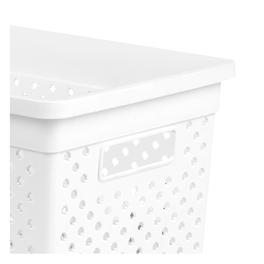 ตะกร้าผ้าเหลี่ยมสูง PLIM 14889 สีขาว