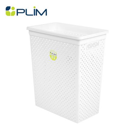 ตะกร้าผ้าเหลี่ยมสูง PLIM 14889 สีขาว_0