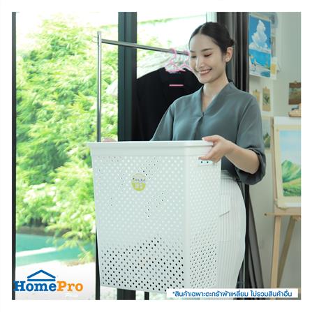 ตะกร้าผ้าเหลี่ยมสูง PLIM 14889 สีขาว_6