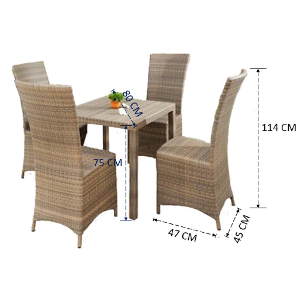 ชุดสนาม 4 ที่นั่ง IVY INDIANA DN014 สีน้ำตาลอ่อน