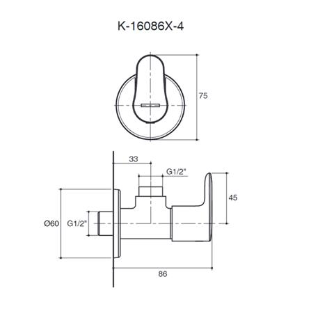 สต๊อปวาล์ว 1 ทาง KOHLER K-16086X-4-BV_1
