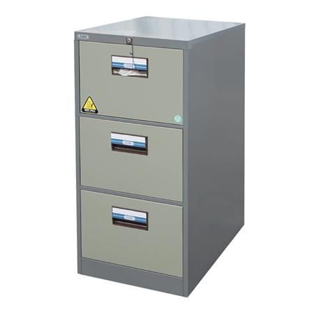 ตู้ลิ้นชักเหล็ก 3 ลิ้นชัก SURE FC-203 สีเทา/ครีม