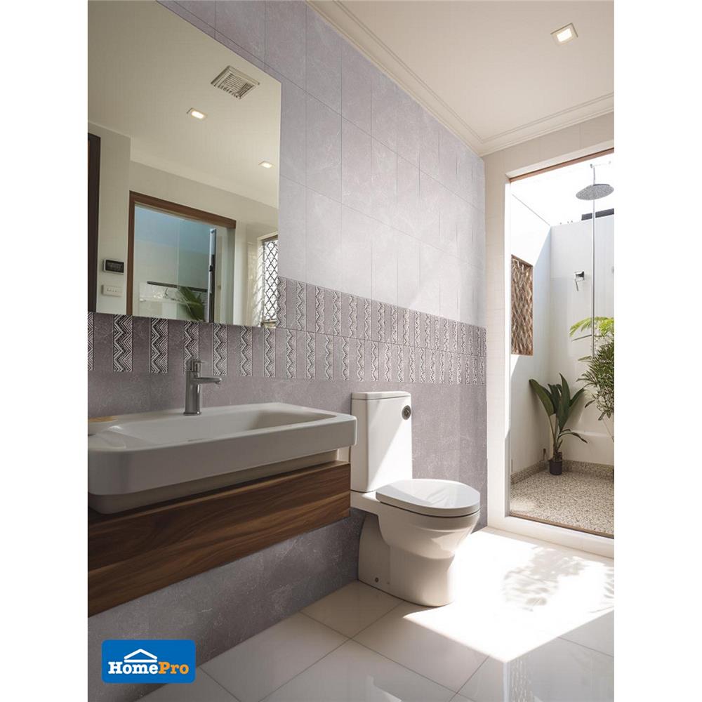 กระเบื้องผนัง 25x40 ซม. TARA พอลลีน กลาง เกรย์ 1 ตร.ม.