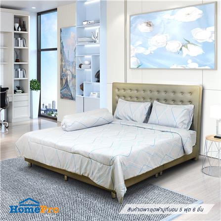 ชุดผ้าปูที่นอน 5 ฟุต 6 ชิ้น ME LIVING IVY สีเทา