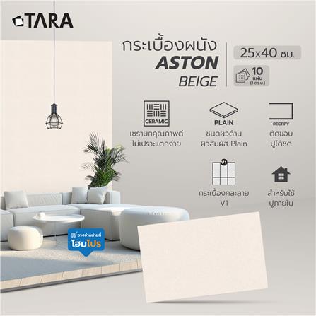 กระเบื้องผนัง 25x40 ซม. TARA แอนตัน เบจ 1 ตร.ม._6