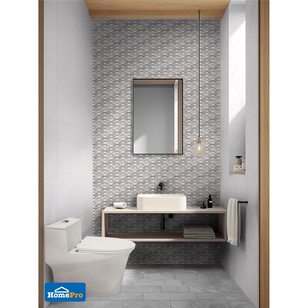 กระเบื้องผนัง 25x40 ซม. TARA เลสเตอร์ ไลท์เกรย์ 1 ตร.ม.