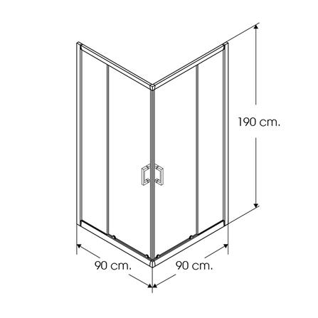 ฉากกั้นอาบน้ำ I-SPA I-SQU003GWH  90x90x190 ซม. สีขาว_1