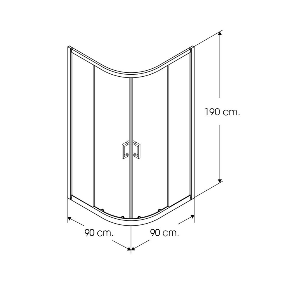 ฉากกั้นอาบน้ำ I-SPA I-CUR003GWH 90x90x190 ซม. สีขาว
