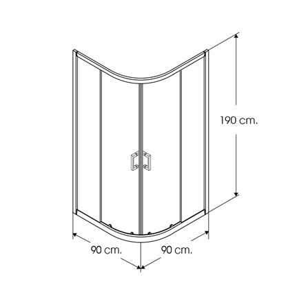 ฉากกั้นอาบน้ำ I-SPA I-CUR003GWH 90x90x190 ซม. สีขาว_1