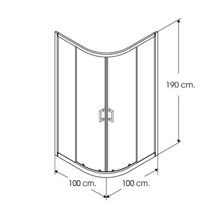 ฉากกั้นอาบน้ำ I-SPA I-CUR004GWH 100x100x190 ซม. สีขาว_1