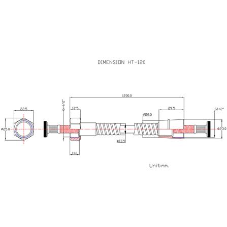 สายฝักบัวสเตนเลส HANG HT-120 120 ซม._1