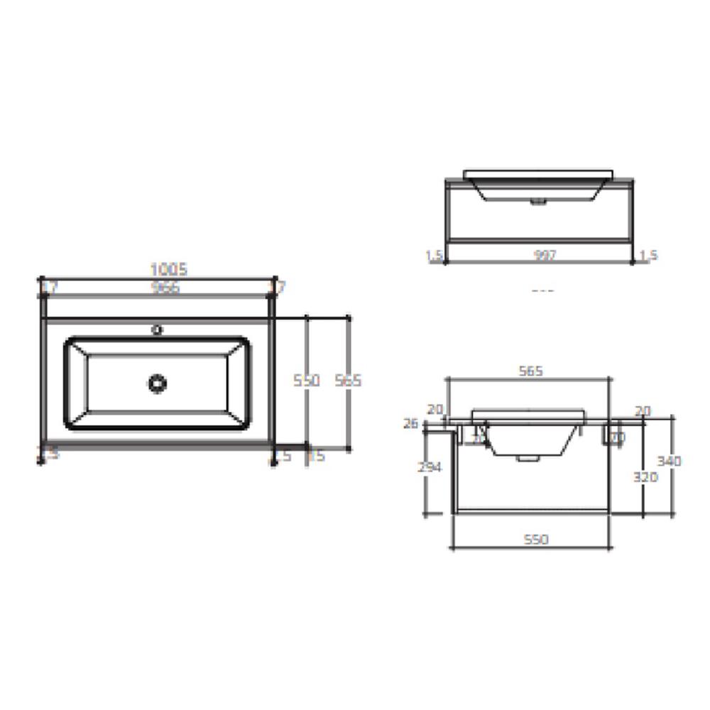 เคาน์เตอร์ COTTO V00121 สีดำ