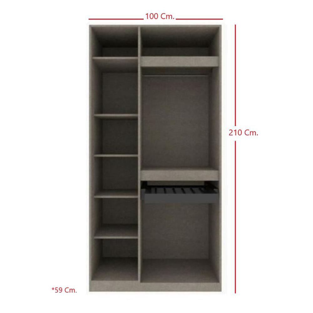 ตู้เสื้อผ้า 2 บานเปิด KONCEPT&nbsp;BLOX 19216651 100 ซม. สีขาว