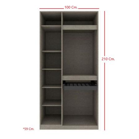 ตู้เสื้อผ้า 2 บานเปิด KONCEPT BLOX 19216651 100 ซม. สีขาว_2