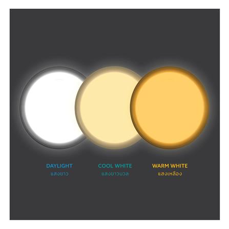 ดาวน์ไลท์ LED LAMPTAN BRIGHT SELECT 8.7 นิ้ว 20 วัตต์ DAYLIGHT/COOL WHITE/WARM WHITE สีดำ_6