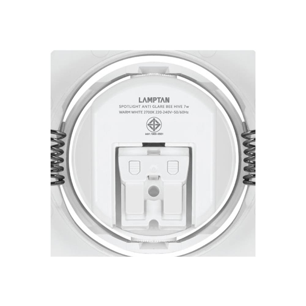 ดาวน์ไลท์ LED LAMPTAN ANTI GLARE 3.5 นิ้ว 7 วัตต์ WARM WHITE สีขาว