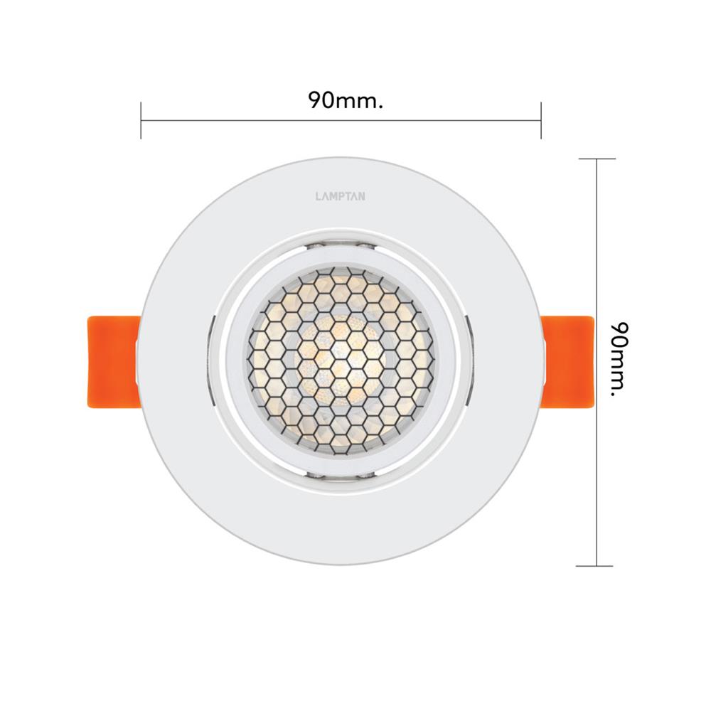 ดาวน์ไลท์ LED LAMPTAN ANTI GLARE 3.5 นิ้ว 7 วัตต์ WARM WHITE สีขาว