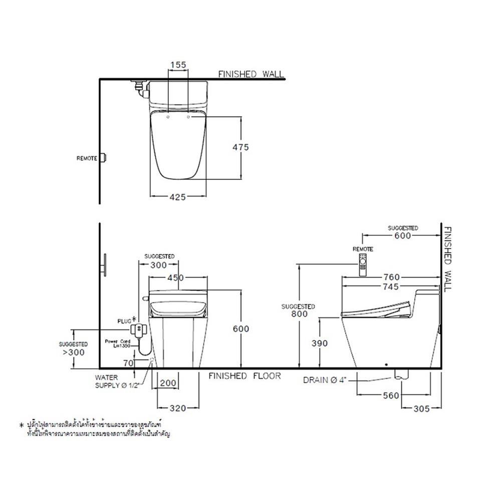สุขภัณฑ์ 1 ชิ้น COTTO C101927(CV9) สีขาว