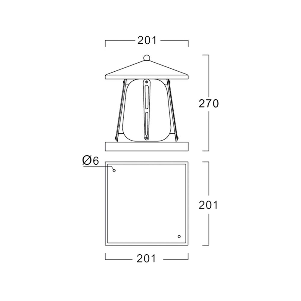 ไฟหัวเสา L&E 36-01731 สีน้ำตาล